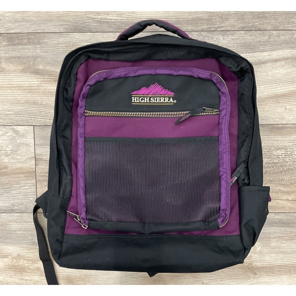 1990s High Sierra Black and Purple Backpack Vintage Endeavors Collection